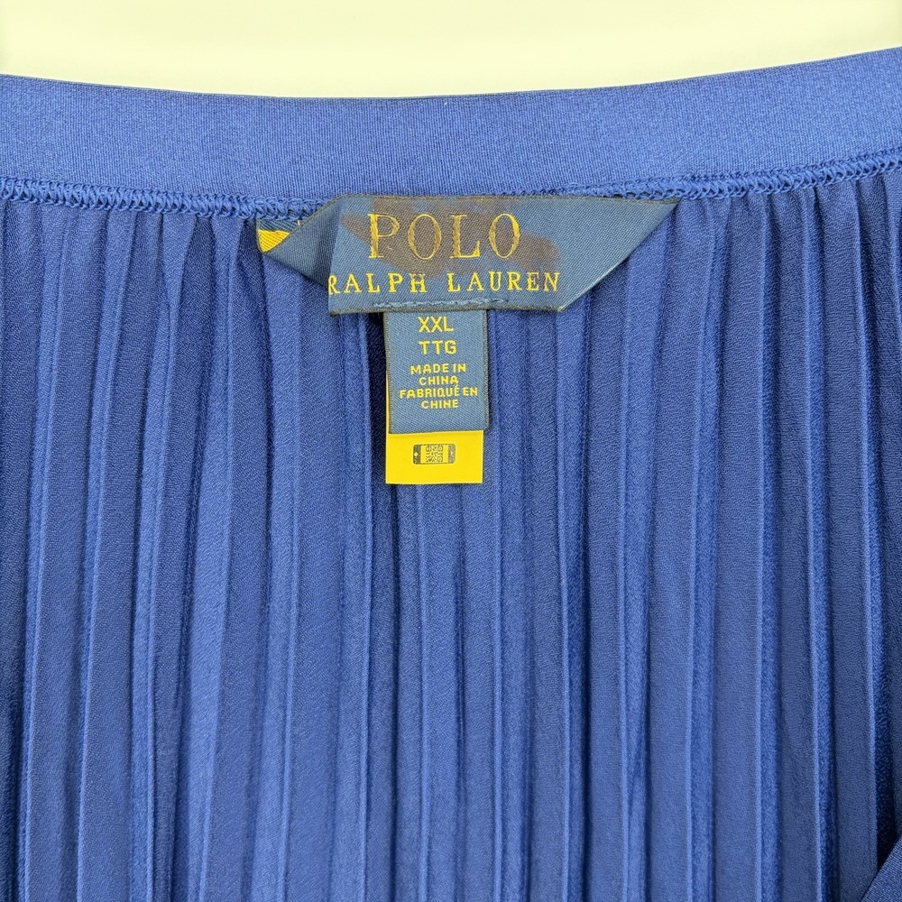 Polo Ralph Lauren Pleated Skirt Womens XXL Royal Blue Accordion Midi Preppy - Picture 3 of 6